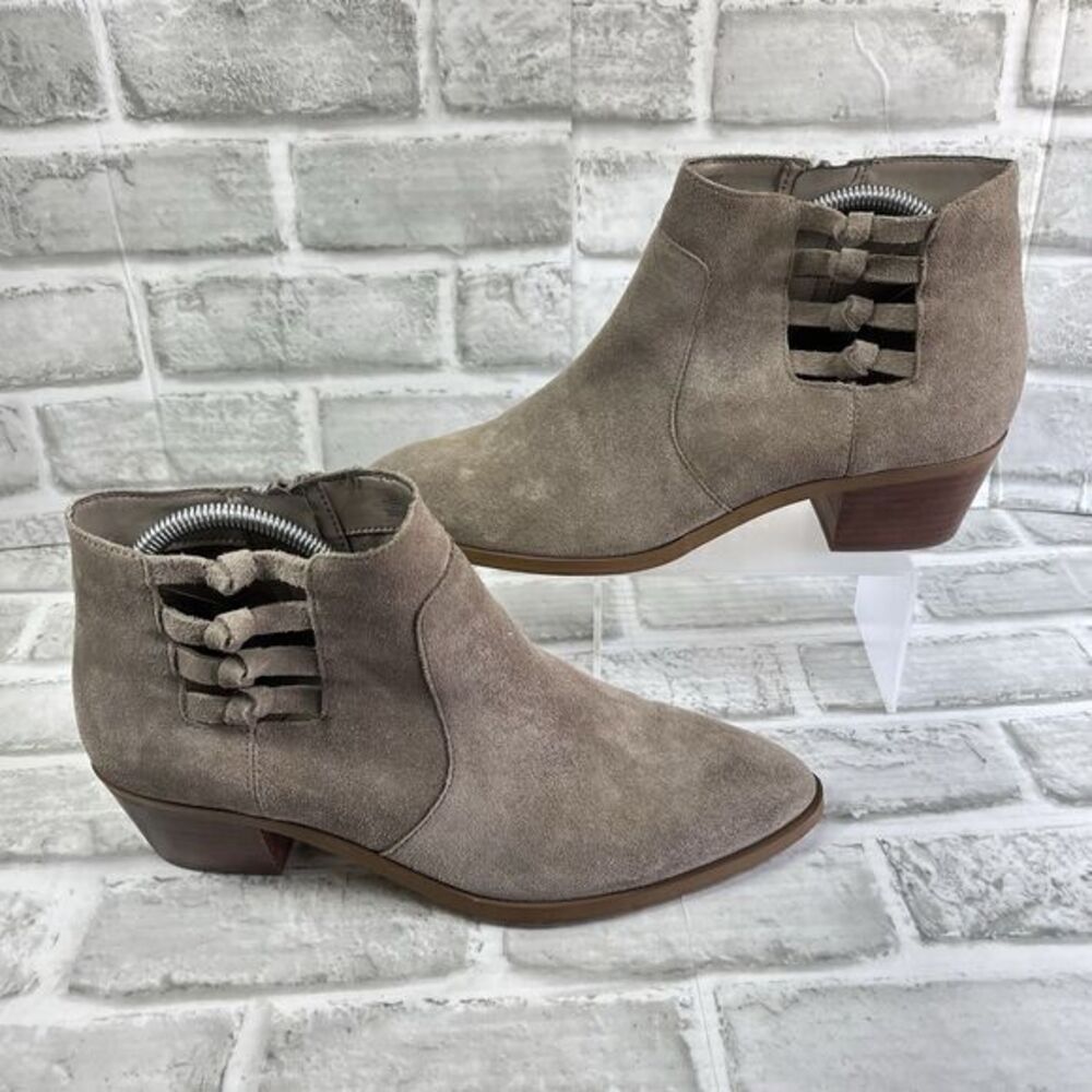 Sole Society Nianya Women's Size 9 Camel Tan Suede Ankle Boots Knot Design